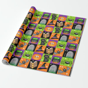 Papier Cadeau Couleurs d'Halloween