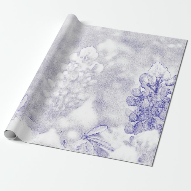 Papier Cadeau Couleurs douces Bluebonnet (Déroulé)