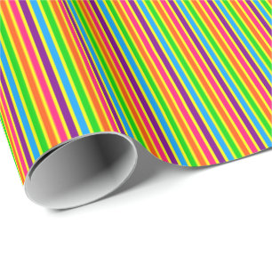 Papier Cadeau Couleurs Enfants Fous 07-Striped Enveloppement Cad