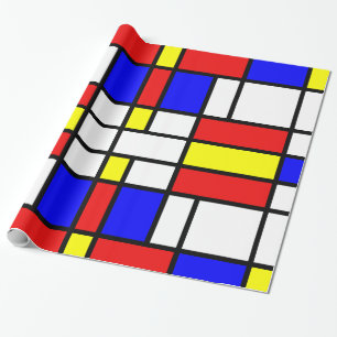 Papier Cadeau Couleurs lumineuses modernes de style d'art de
