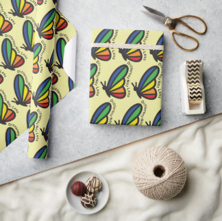 Papier Cadeau Couleurs Papillon Neurodiversité Sensibilisation à