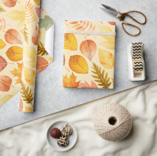 Papier Cadeau Couleurs Pastel d'Automne
