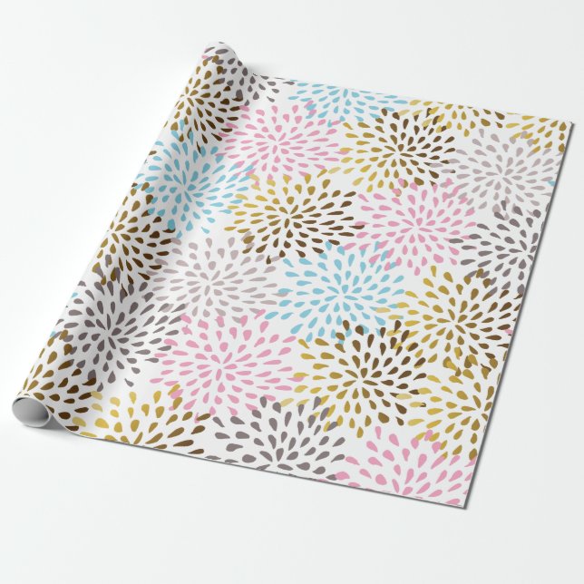 Papier Cadeau Couleurs pastel motif de starburst abstrait (Déroulé)