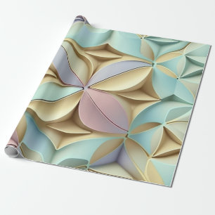 Papier Cadeau Couleurs pastel motif effet 3D