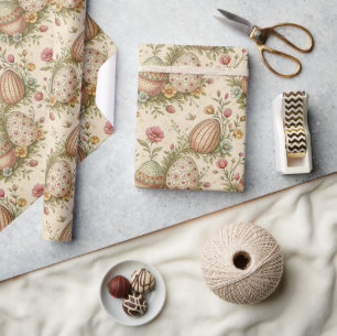 Papier Cadeau Couleurs pastel rétro OEufs de Pâques papier d'emb