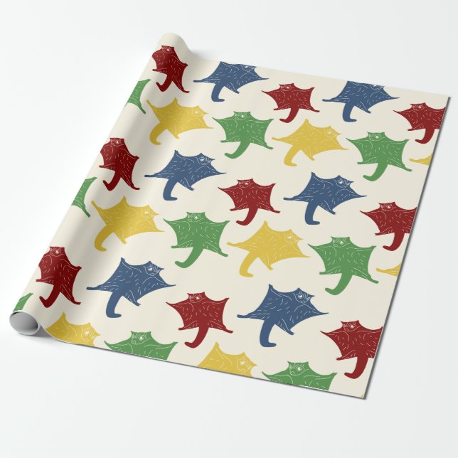 Papier Cadeau Couleurs primaires à soupe volante (Déroulé)