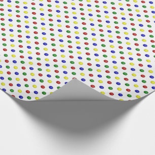 Papier Cadeau Couleurs primaires, Pois DOUCE transparent WRAP
