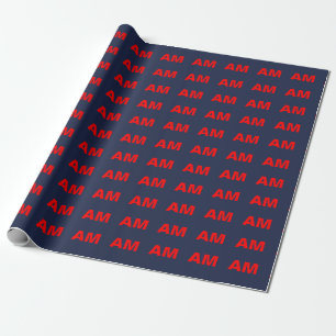 Papier Cadeau Couleurs rouges bleues Monogramme Lettres initiale