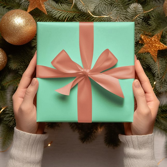 Papier Cadeau Couleurs Tendances - Couleur Vert Minty - Rouleau  (Créateur téléchargé)