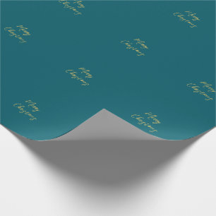 Papier Cadeau Couleurs Turquoise foncé et or Joyeux Noël