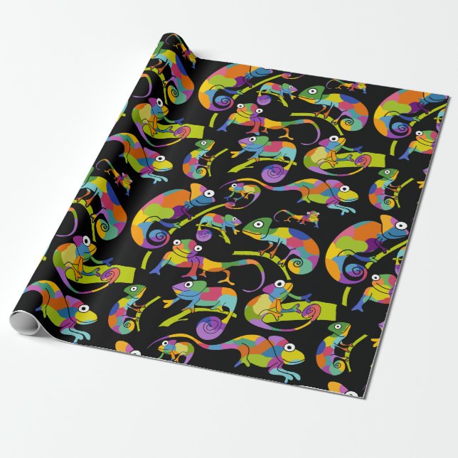 Papier Cadeau Couleurs vives, Noir (Déroulé)