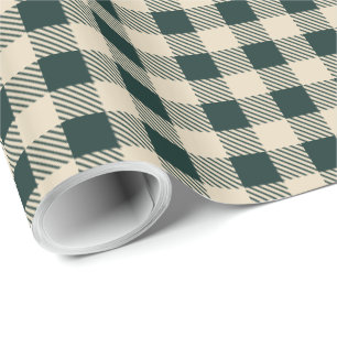 Papier Cadeau Country Cottage Plaid Green