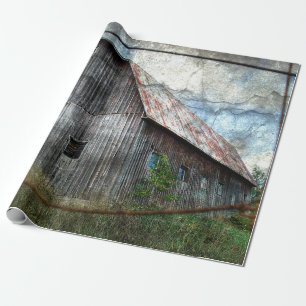 Papier Cadeau Country Rustic Barn Dégage de texture Vintage