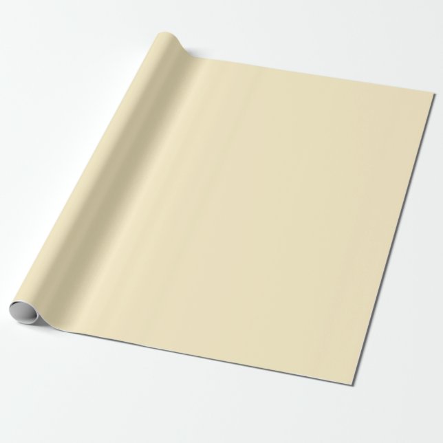 Papier Cadeau Coupe de beurre pâle Couleur uni jaune (Déroulé)