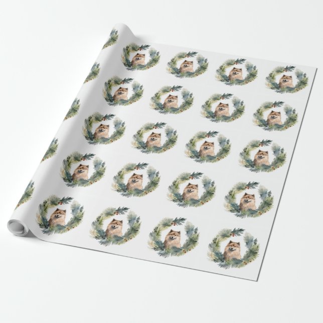 Papier Cadeau Coupe de fête de la couronne de Noël finlandaise (Déroulé)