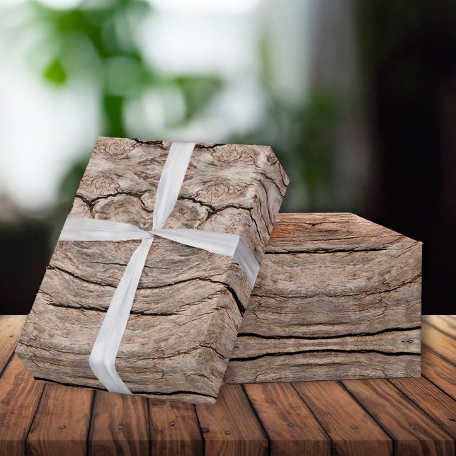 Papier Cadeau Coupe en bois d'arbre fissuré sans joint (Créateur téléchargé)