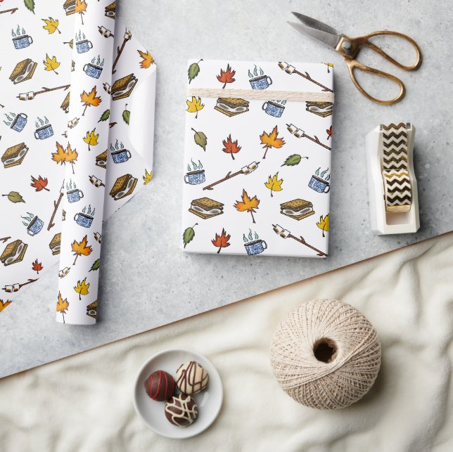 Papier Cadeau Coupe S’mores Camper Fire Joyeux Anniversaire (Artisanat)