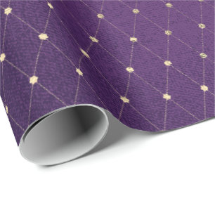 Papier Cadeau Coupe sensible nette d'or de diamant de prune