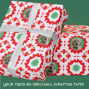Papier Cadeau Coupe Vert Rouge Noël Amoureux de les chiens Anima