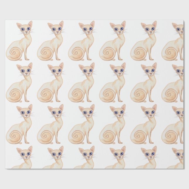 Papier Cadeau Couper le chat Abyssinian (Plat)
