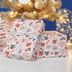 Papier Cadeau Coupes de cacao et Whimsy de Noël : Joie Festive R