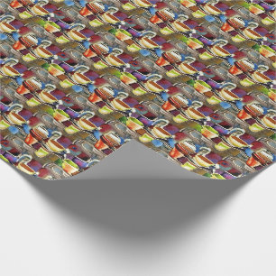 Papier Cadeau Coupes de café Purple Abstrait Motif d'aquarelle