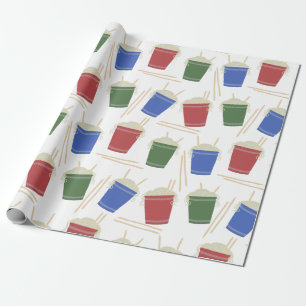 Papier Cadeau Coupes de nouilles de ramen Chopsticks à motifs