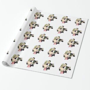 Papier Cadeau couple de danses vintages