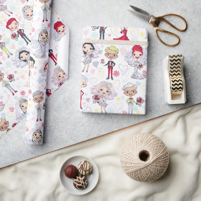 Papier Cadeau Couples de Mariage (Artisanat)