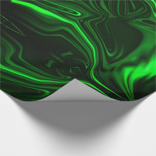 Papier Cadeau Courbes ou ondulations vert métallique, foncé