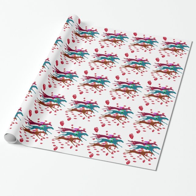 Papier Cadeau Courez pour la course de chevaux 2016 de roses (Déroulé)