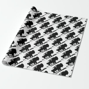 Papier Cadeau Courir Buffalo Bison Pop Art
