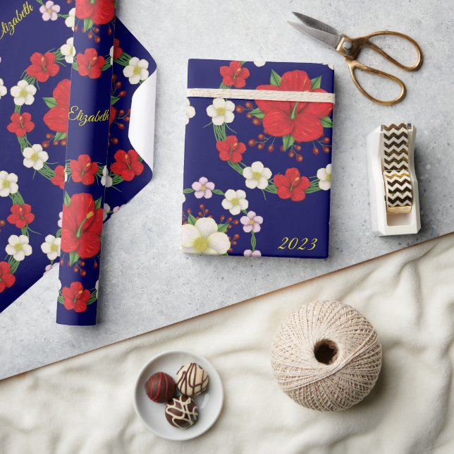 Papier Cadeau couronne de fleurs. B RH&YF (Artisanat)
