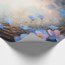 Couronne de fleurs bleues aquarelle