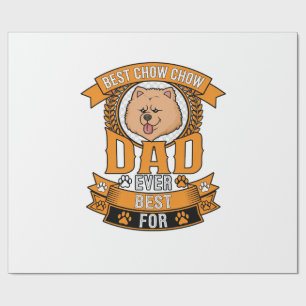 Papier Cadeau Couronne d'impression de patte de chien Chow Dad E