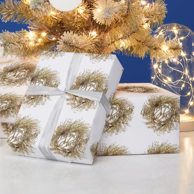 Papier Cadeau Couronne d'or Joyeux papier d'enveloppement de Noë (Vacances)