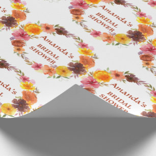 Papier Cadeau Couronne florale automnale Baby shower