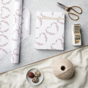Papier Cadeau Couronne florale rose de fleurs de style aquarelle