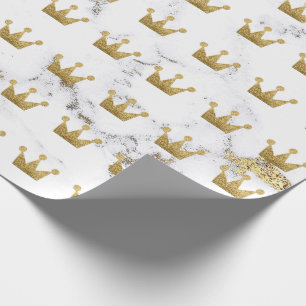 Papier Cadeau Couronne Gold Sepia Blanc Métallurgique Minimalism