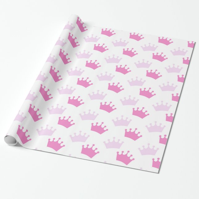 Papier Cadeau Couronnes royales roses Fairytale Princess Party (Déroulé)