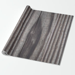 Papier Cadeau Courrier en bois gris patiné rustique