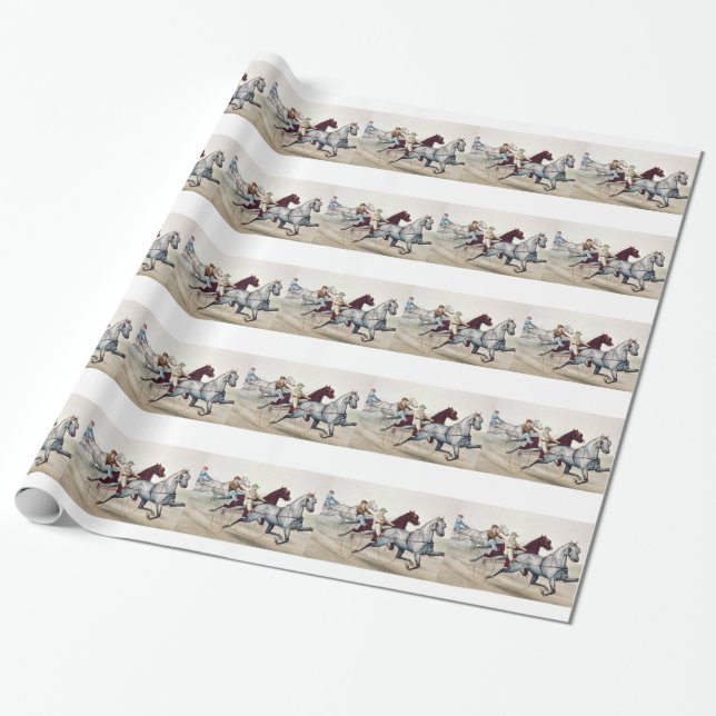 Papier Cadeau Course d'attelages SUPÉRIEURE (Déroulé)