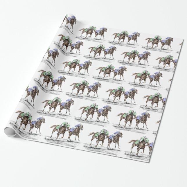 Papier Cadeau Course de chevaux à Thoroughbred (Déroulé)