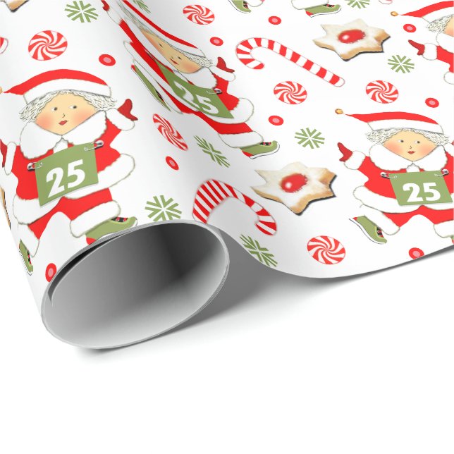 Papier Cadeau Course des filles piste et terrain (Coin rond)