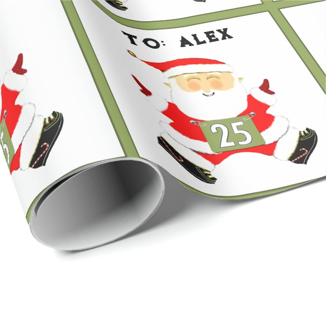 Papier Cadeau Course et Noël de terrain (Coin rond)
