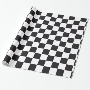 Papier Cadeau Courses d'automobiles/motif d'échecs + votre