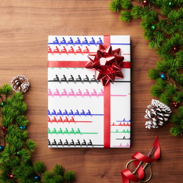 Papier Cadeau Courses de course de l'équipage - cinq bateaux cou (Cadeau de vacances)