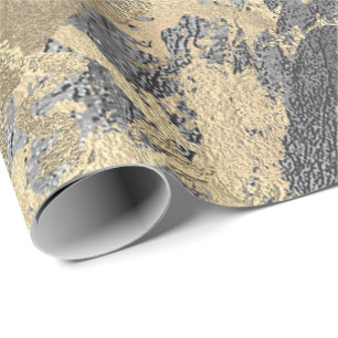 Papier Cadeau Courses métalliques brillantes de graphite de
