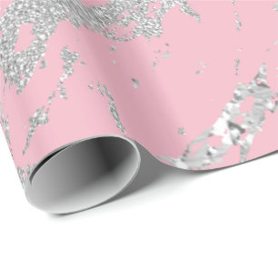 Papier Cadeau Courses roses de marbre VIP abstrait de gris