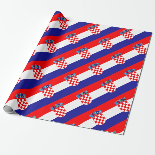 Papier Cadeau Coût bas ! Drapeau croate (Déroulé)